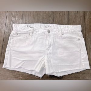 Ann Taylor Loft Denim Shorts | White | Size 10